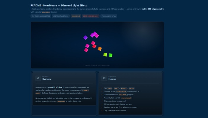 NearMouse — Diamond Light Effect