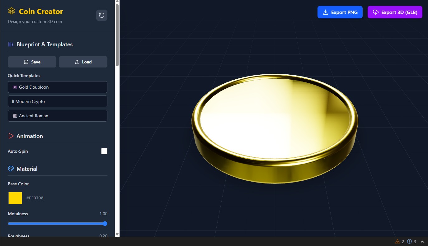 3D Coin Creator